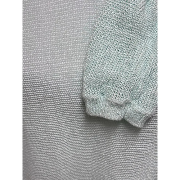 EILEEN FISHER Women's 3/4 Sleeve Crew Neck 100% Linen Sweater Medium Mint Green - Picture 8 of 8